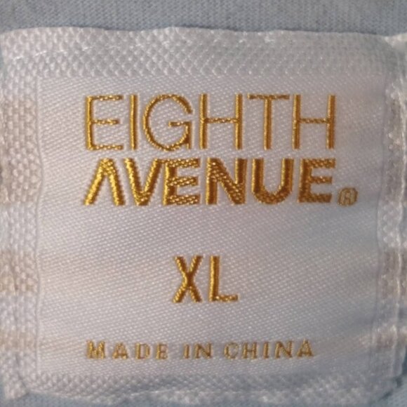 Eighth Avenue  XL  Men's 100% cotton button down  tropical print blue + white - Picture 3 of 8